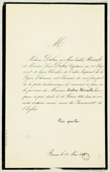 Ladiré estampe Faire-part de décès Picardie, France 1864 1970.83.27 Photo
