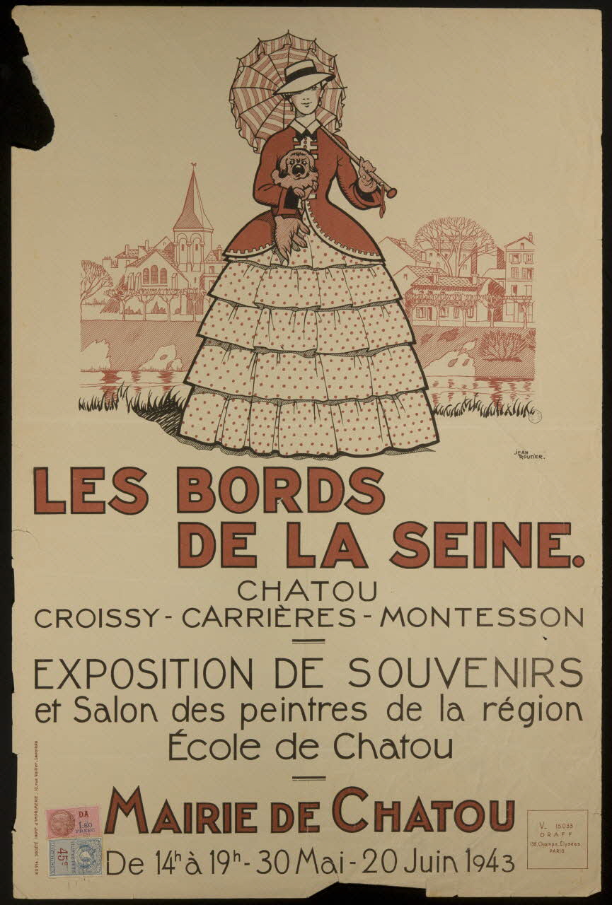 estampe LES BORDS  DE LA SEINE.  EXPOSITION DE SOUVENIRS  et Salon des peintres de la région  Ecole de Chatou 1970.83.275 Photo