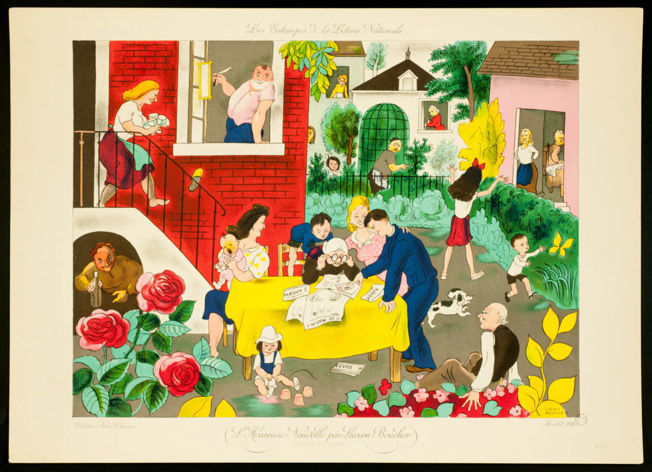 estampe Les Estampes de la Loterie Nationale  L'Heureuse Nouvelle par Lucien Boucher 1970.83.286 Photo