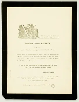 D Père estampe Faire-part de décès Picardie, France 1884 1970.83.29 Photo