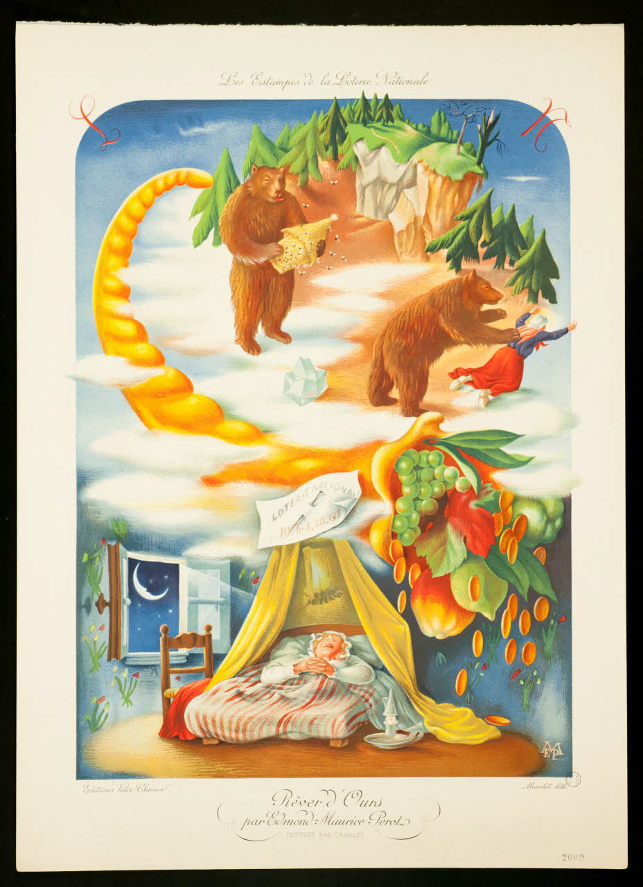 estampe Les Estampes de la Loterie Nationale  Rêver d'Ours  par Edmond-Maurice Perot 1970.83.290 Photo