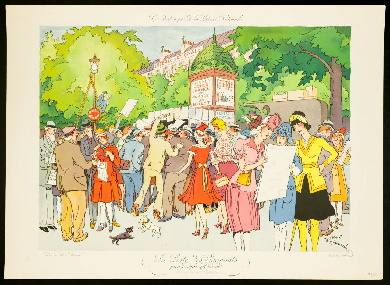 estampe Les Estampes de la Loterie Nationale  La Liste des Gagnants  par Joseph Hémard 1970.83.291 Photo