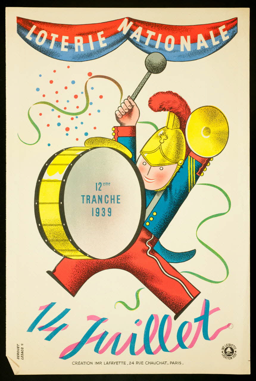 estampe LOTERIE NATIONALE  12eme  TRANCHE  1939  14 Juillet 1970.83.307 Photo