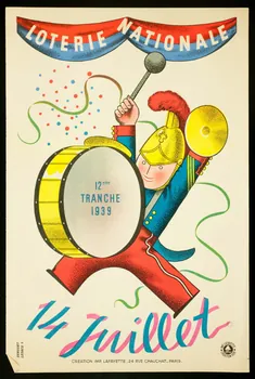 estampe LOTERIE NATIONALE  12eme  TRANCHE  1939  14 Juillet 1970.83.307  Photo