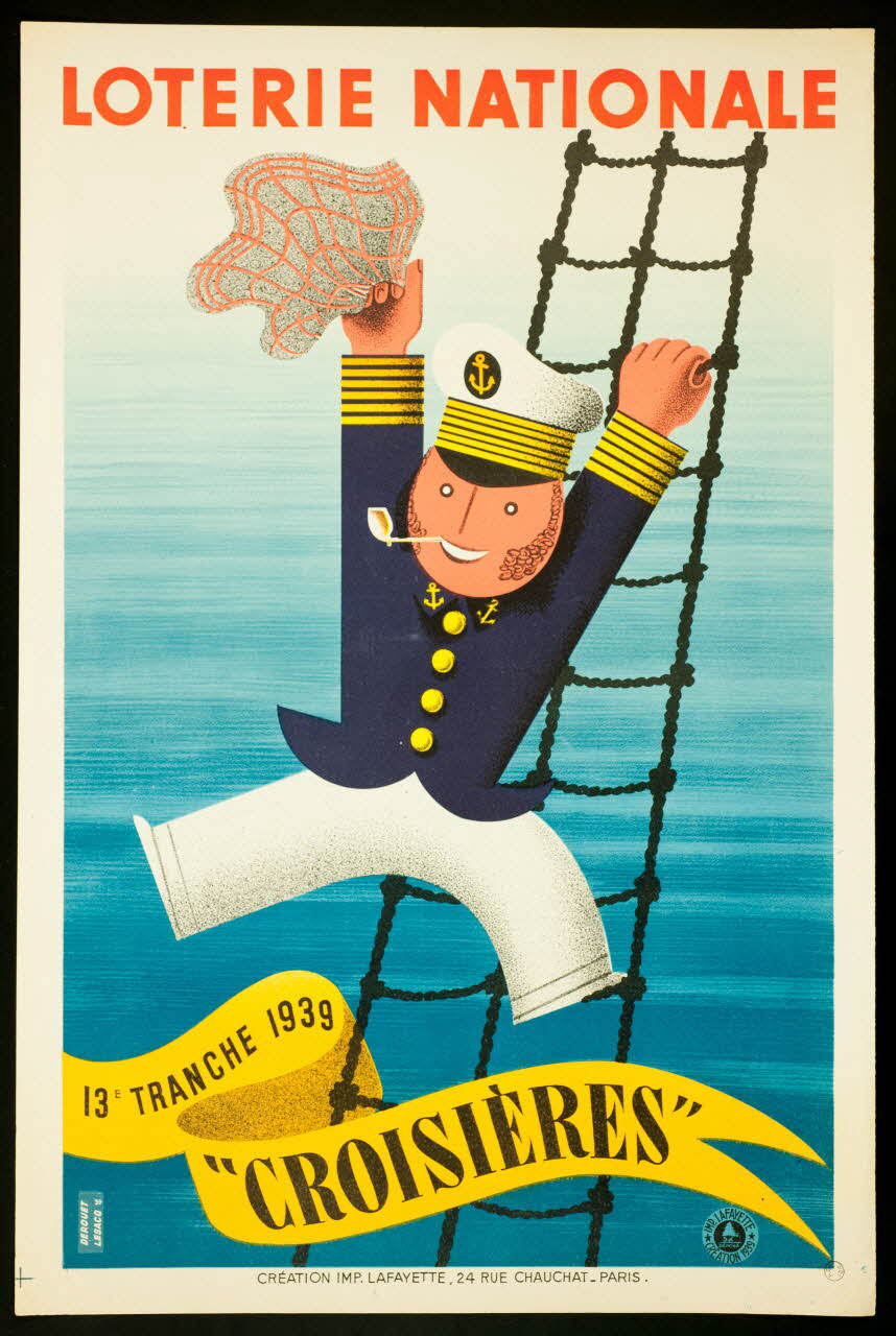 estampe LOTERIE NATIONALE  13E TRANCHE 1939  "CROISIERES" 1970.83.308 Photo