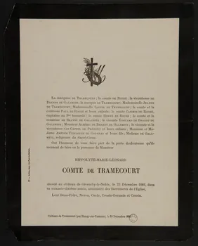 estampe Avis de décès Nord-Pas-de-Calais, France 1882 1970.83.31 Photo
