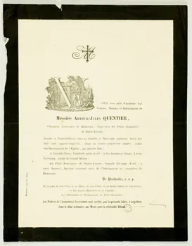 D Père estampe Faire-part de décès Picardie, France 1886 1970.83.32 Photo
