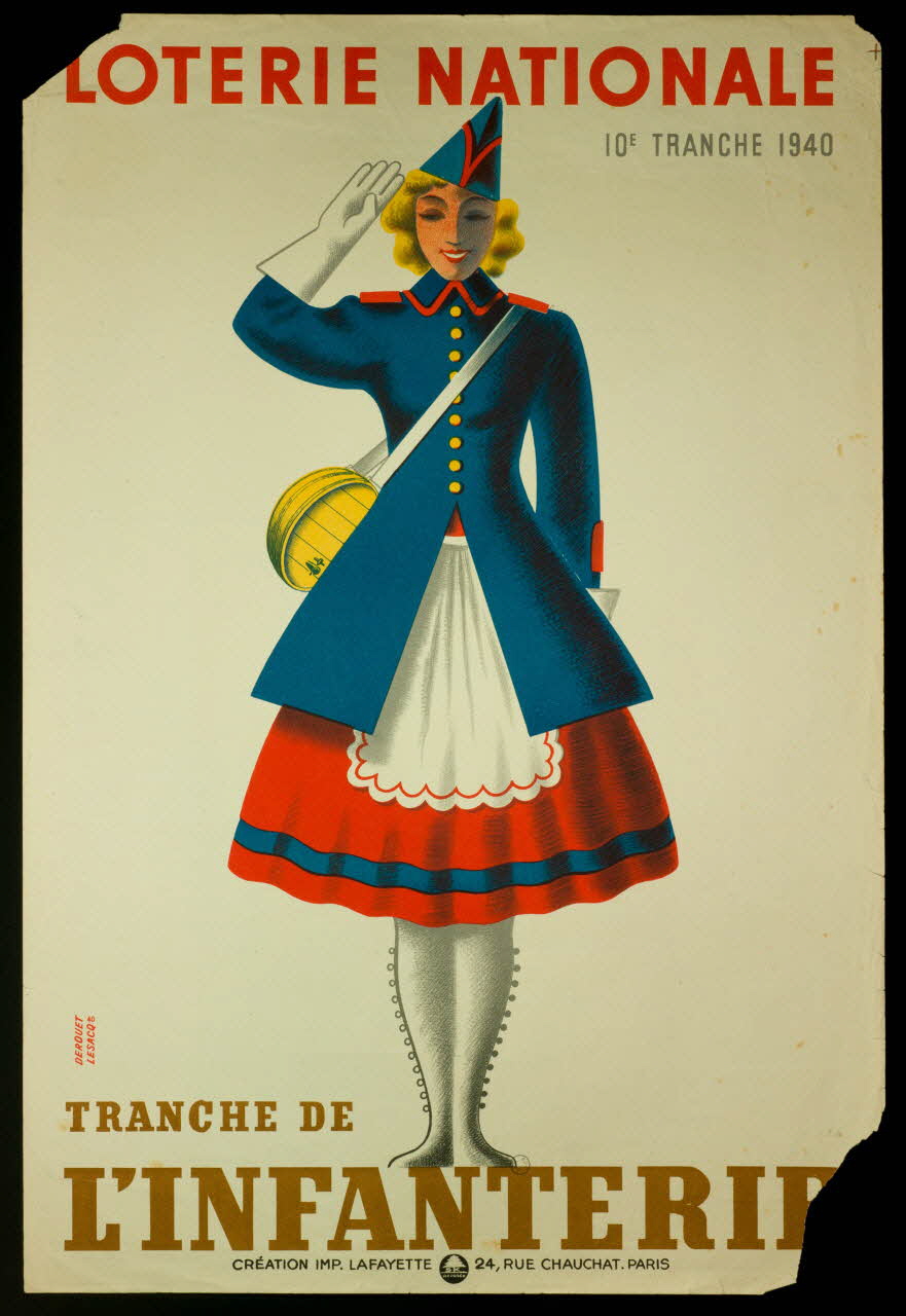 estampe LOTERIE NATIONALE  10E TRANCHE 1940  TRANCHE DE  L'INFANTERIE 1970.83.322 Photo