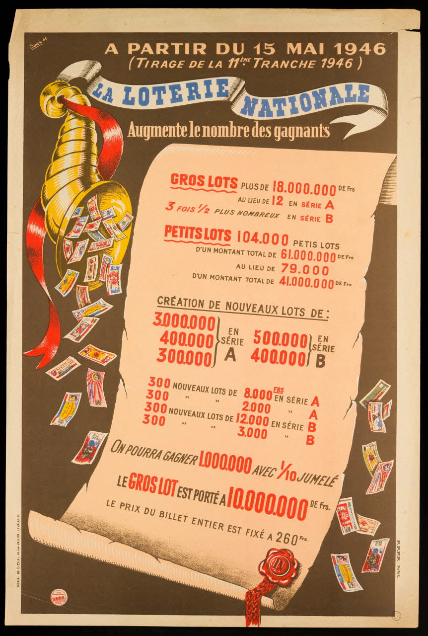 estampe LA LOTERIE NATIONALE 1970.83.334 Photo