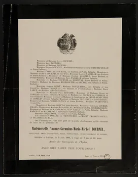 Yvert Et Tellier estampe Avis de décès Picardie, France 1894 1970.83.35 Photo