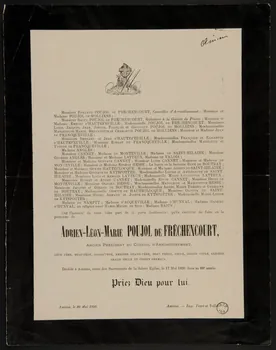 Yvert Et Tellier estampe Avis de décès Picardie, France 1896 1970.83.36 Photo