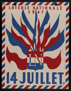 estampe LOTERIE NATIONALE  1947  14 JUILLET 1970.83.363  Photo
