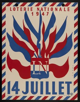 estampe LOTERIE NATIONALE  1947  14 JUILLET 1970.83.364  Photo