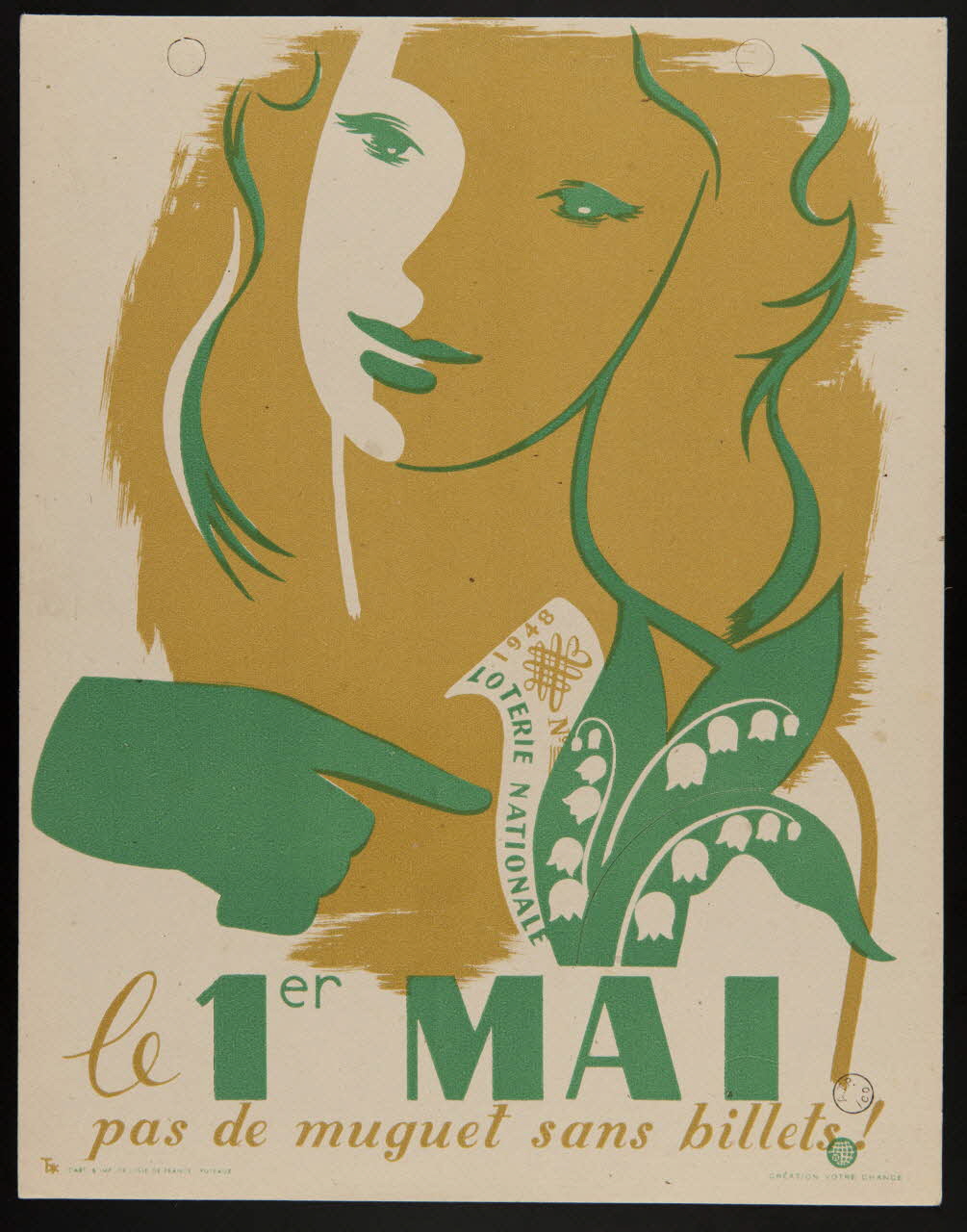 estampe le 1er MAI  pas de muguet sans billets ! 1970.83.368 Photo