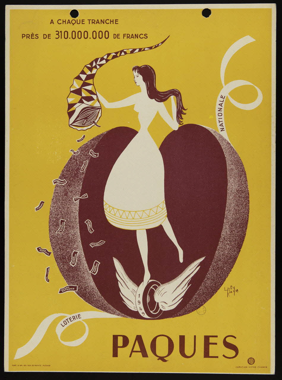 Galy Ray ; Cart. et imp. de l'isle de France ; création votre chance affiche PAQUES Puteaux 1949 1970.83.371 Photo