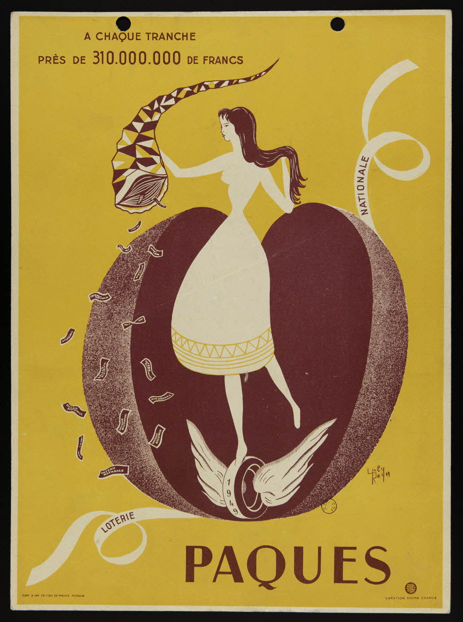 Galy Ray ; Cart. et imp. de l'isle de France ; création votre chance estampe PAQUES Puteaux 1949 1970.83.372 Photo