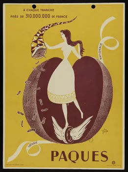 Galy Ray ; Cart. et imp. de l'isle de France ; création votre chance estampe PAQUES Puteaux 1949 1970.83.372 Photo
