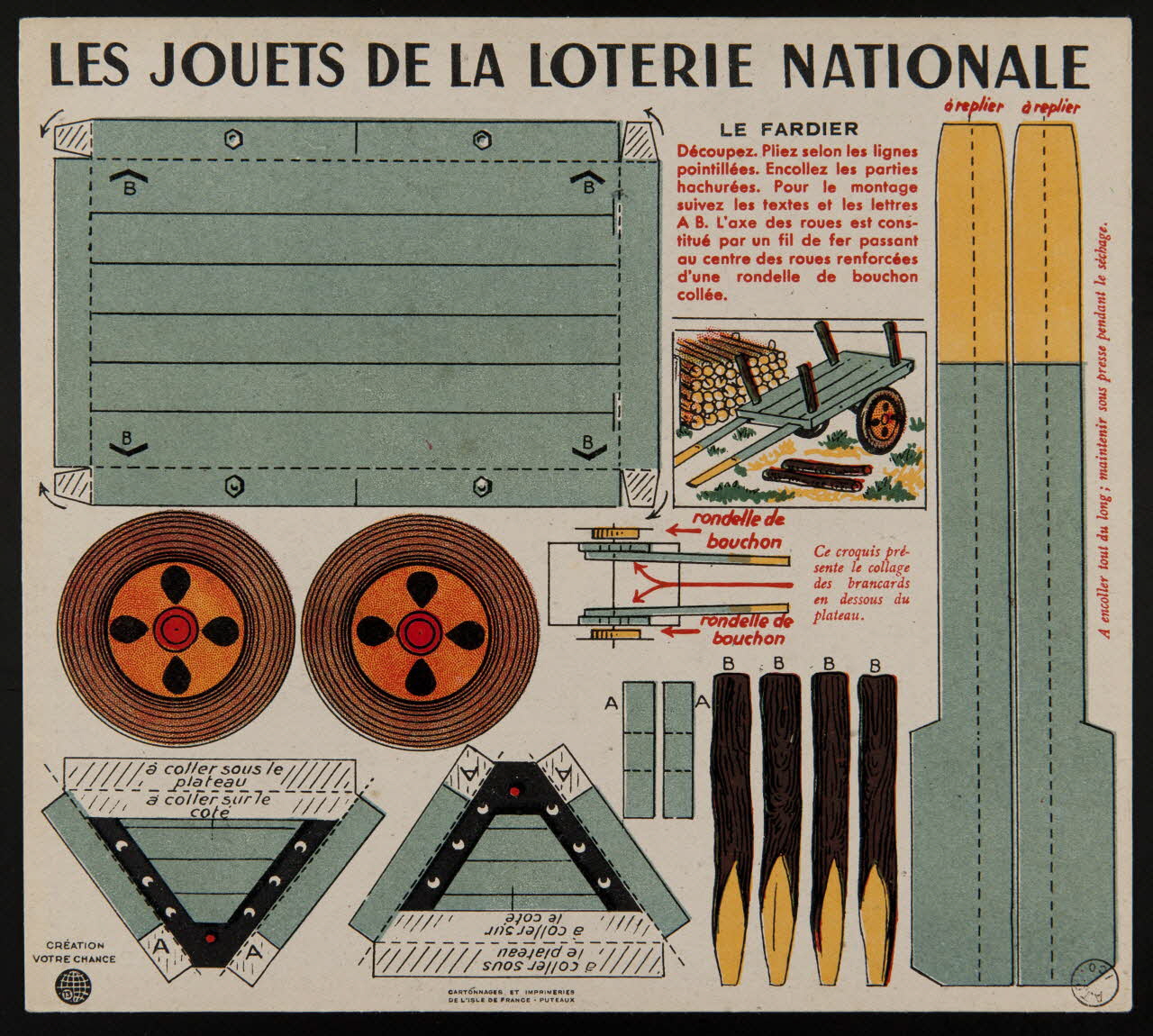 estampe LES JOUETS DE LA LOTERIE NATIONALE  LE FARDIER 1970.83.384  Photo