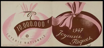 estampe 10.000.000 f  LOTERIE NATIONALE  1947  Joyeuses  Pâques 1970.83.400 Photo