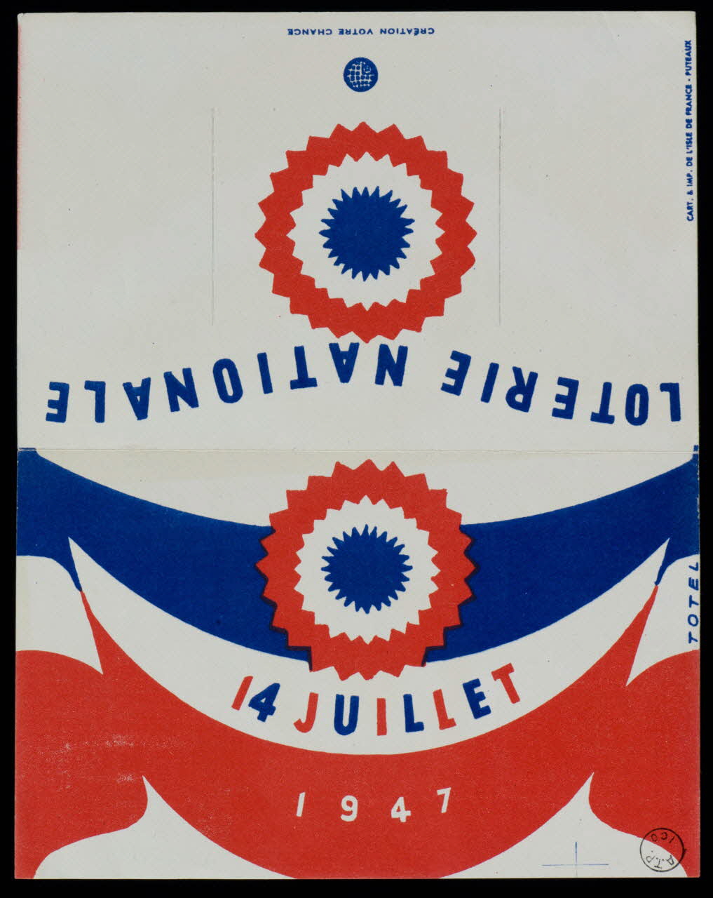 estampe LOTERIE NATIONALE  14 JUILLET  1947 1970.83.413 Photo