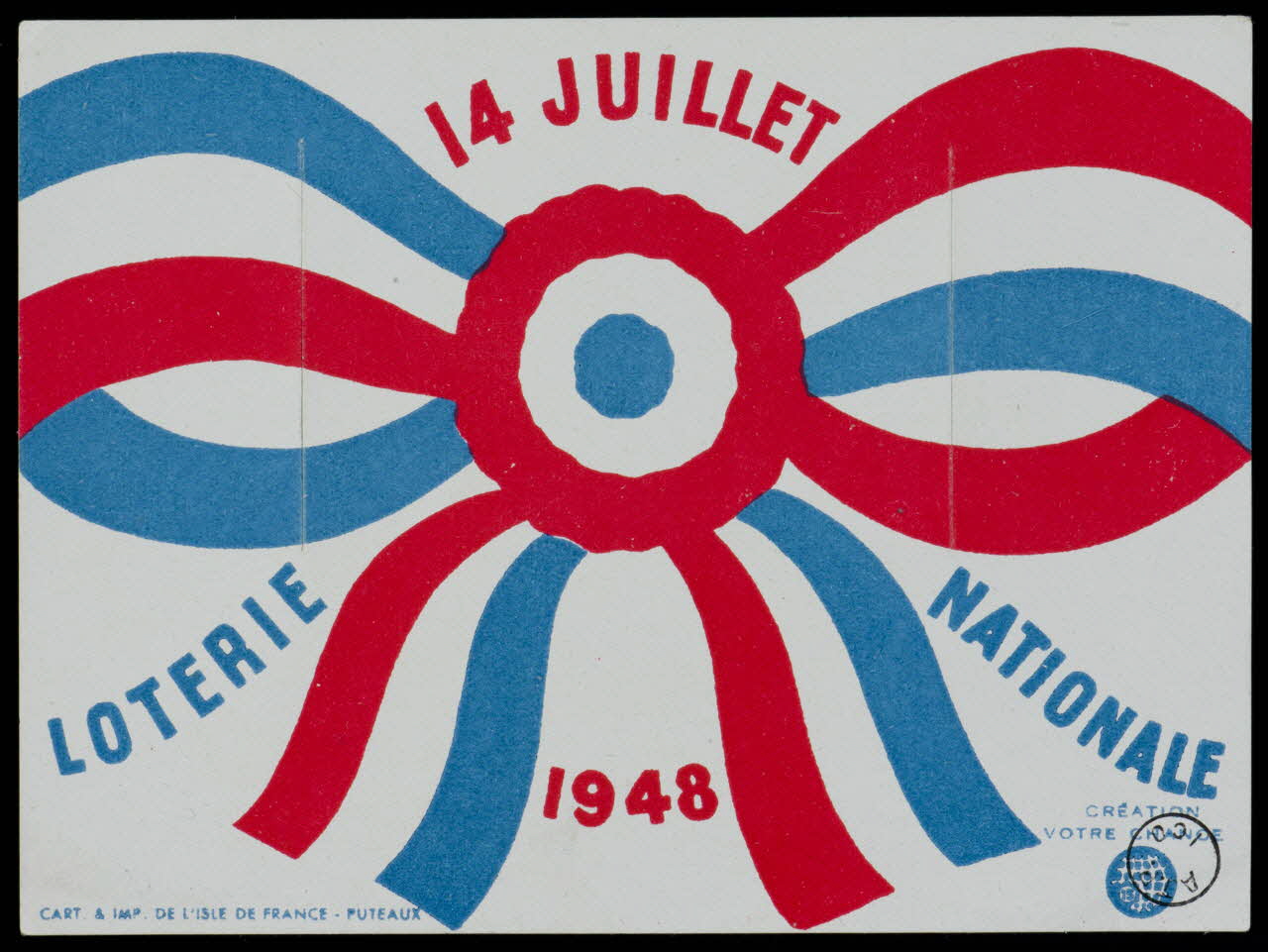 estampe 14 JUILLET  LOTERIE NATIONALE  1948 1970.83.414 Photo