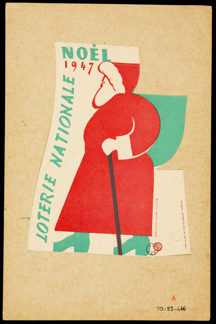 Cart. et imp. de l'isle de France estampe LOTERIE NATIONALE  NOEL 1947 1947 1970.83.416 Photo
