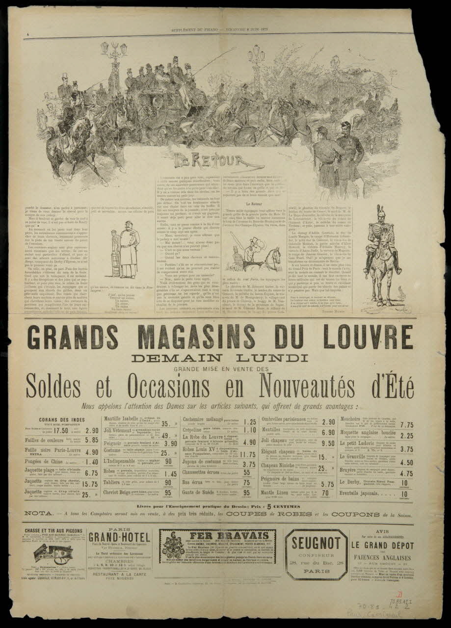estampe SUPPLEMENT DU FIGARO - DIMANCHE 8 JUIN 1879 1970.83.42.2 Photo