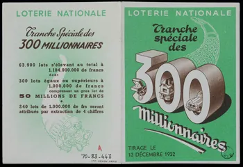 estampe LOTERIE NATIONALE  Tranche  spéciale  des  300  millionnaires 1970.83.443  Photo