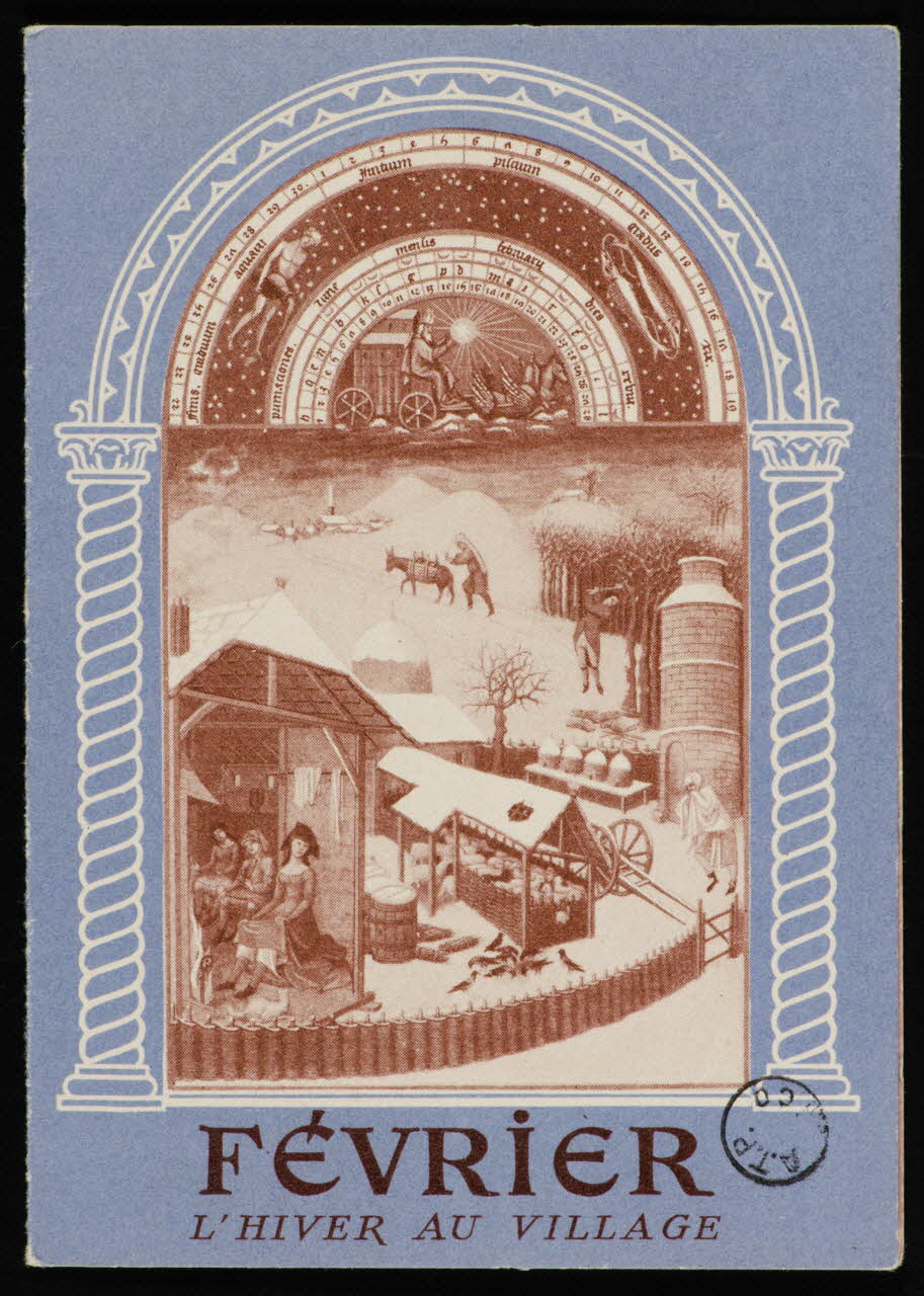 estampe FEVRIER  L'HIVER AU VILLAGE 1970.83.449 Photo