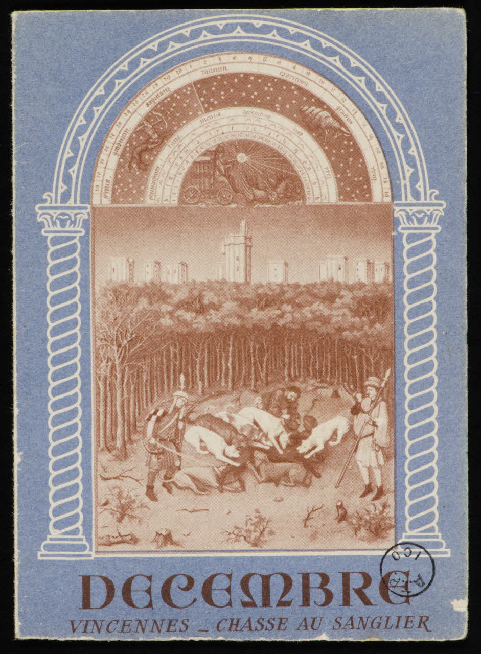 estampe DECEMBRE  VINCENNES - CHASSE AU SANGLIER 1970.83.458 Photo