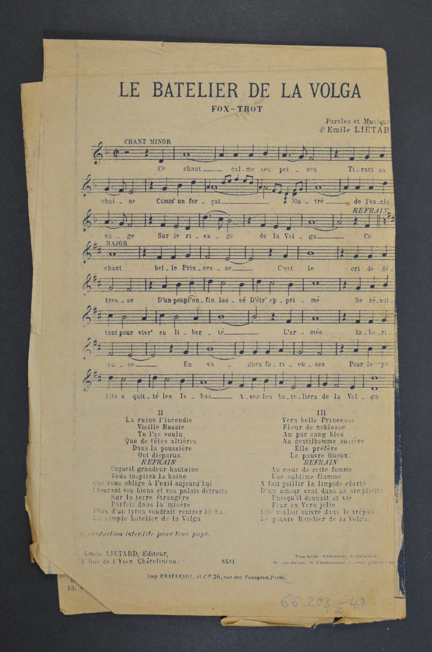 chanson petit format 1966.203.48 Photo Mucem