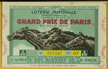 estampe LOTERIE NATIONALE  GRAND PRIX DE PARIS  28 JUIN 1936 1970.83.513 Photo