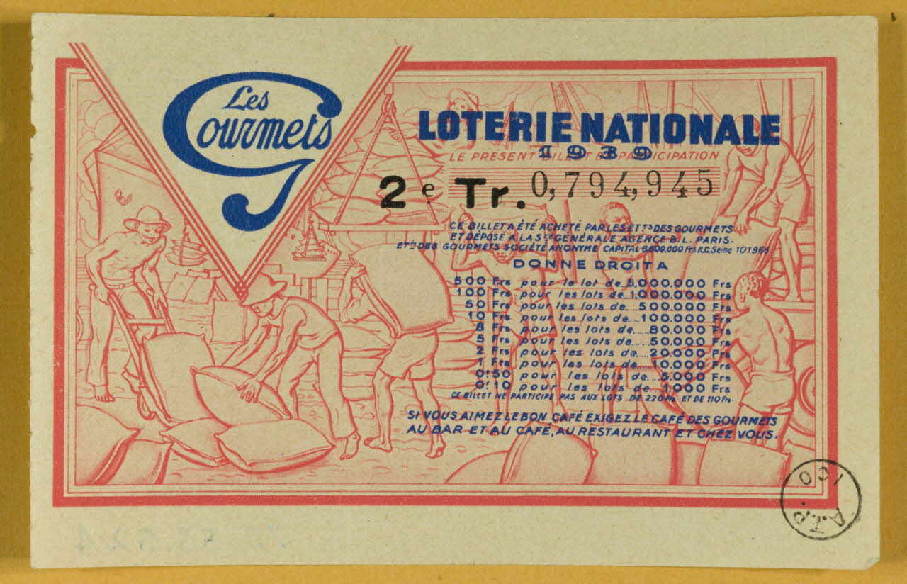 estampe Les Gourmets  LOTERIE NATIONALE 1970.83.524 Photo