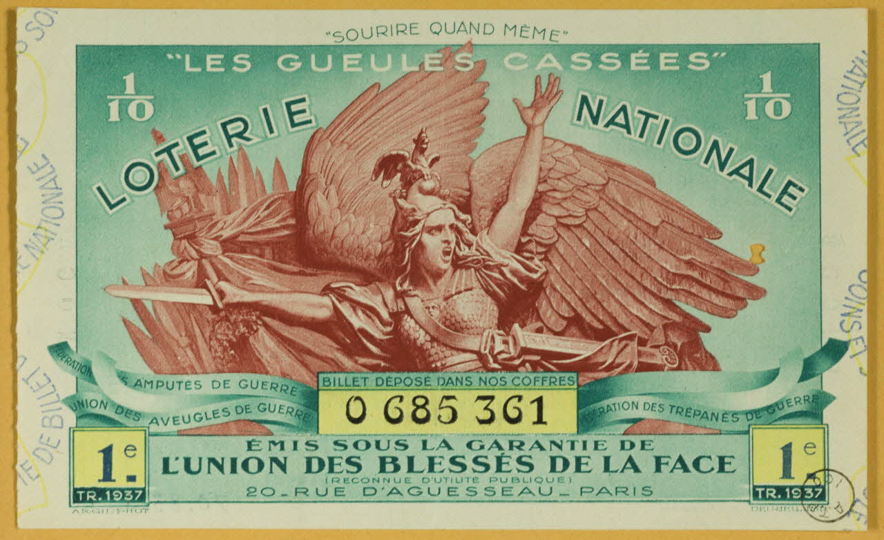 estampe "LES GUEULES CASSEES"  LOTERIE NATIONALE 1970.83.535 Photo