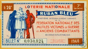 estampe LOTERIE NATIONALE  RUBAN BLEU 1970.83.546 Photo