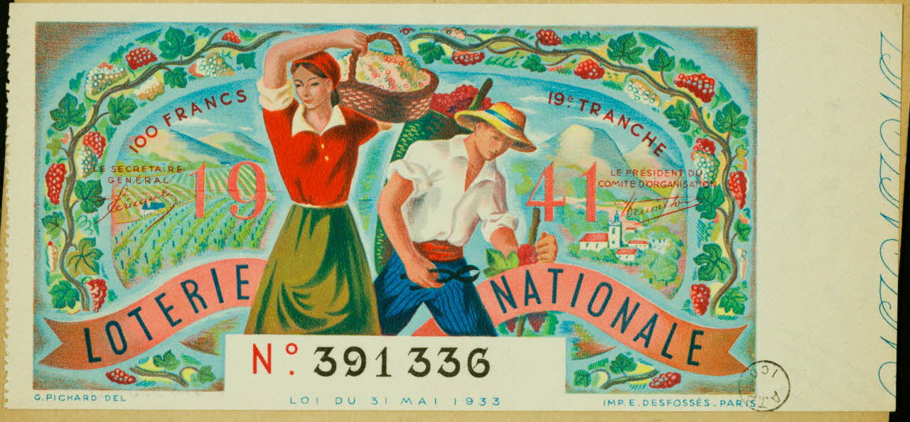 estampe LOTERIE  NATIONALE 1970.83.553 Photo