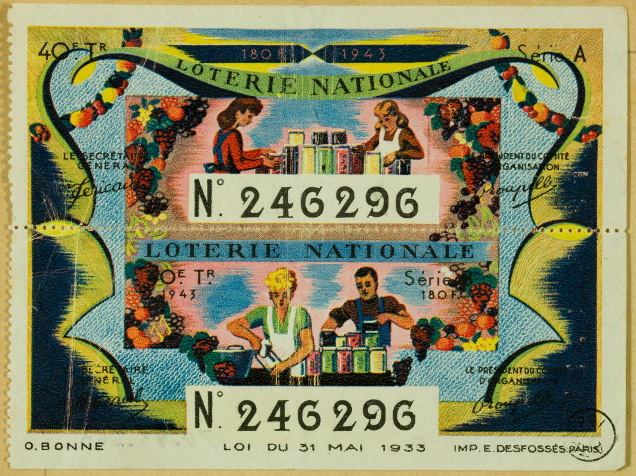 estampe LOTERIE NATIONALE 1970.83.563 Photo