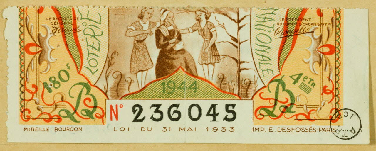 estampe LOTERIE  NATIONALE 1970.83.570 Photo