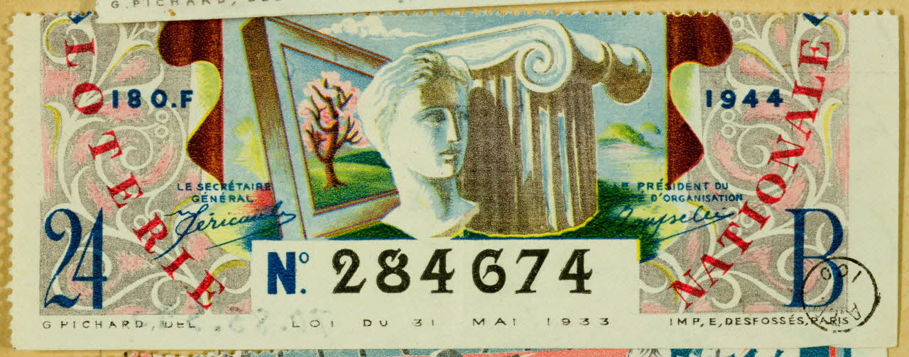 estampe LOTERIE  NATIONALE 1970.83.595 Photo