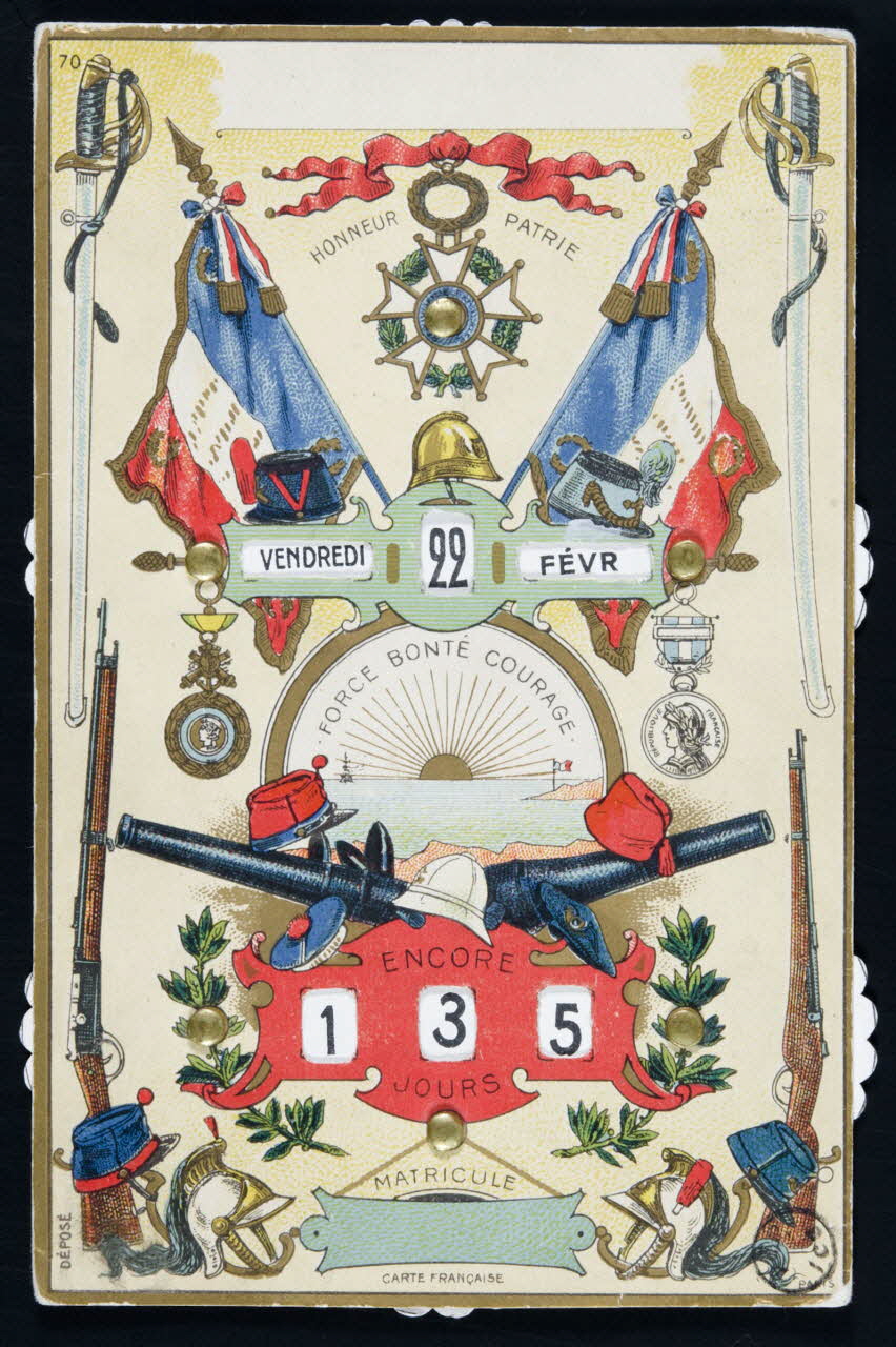 estampe HONNEUR PATRIE  FORCE BONTE COURAGE. 1970.83.6 Photo