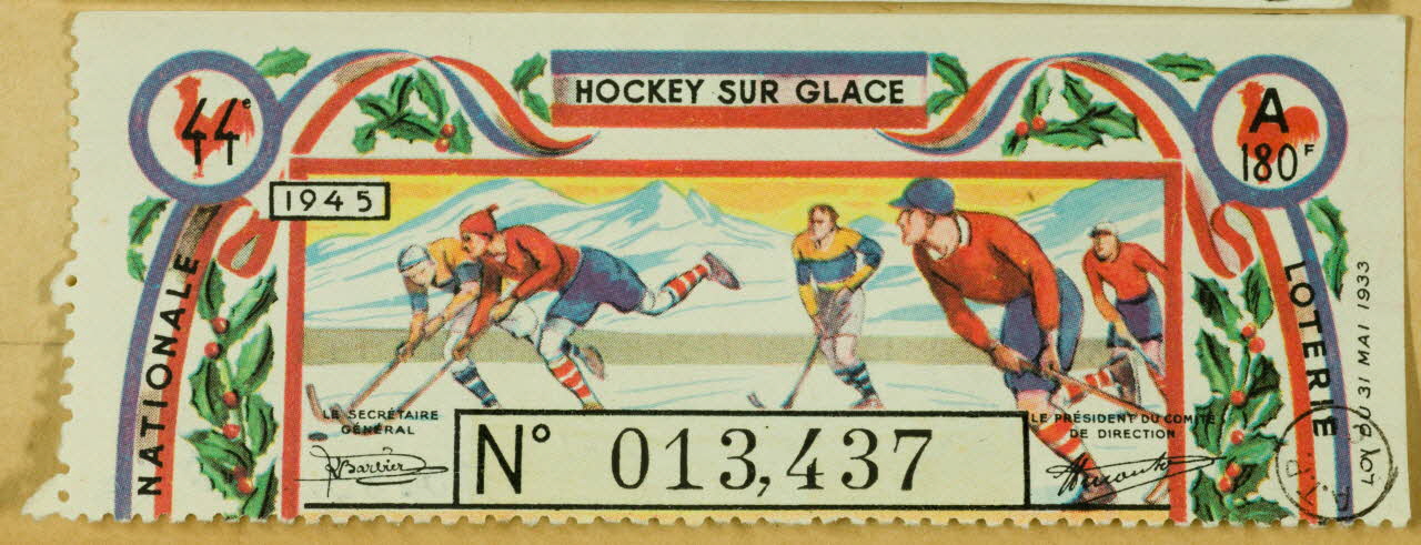 estampe HOCKEY SUR GLACE 1970.83.626 Photo