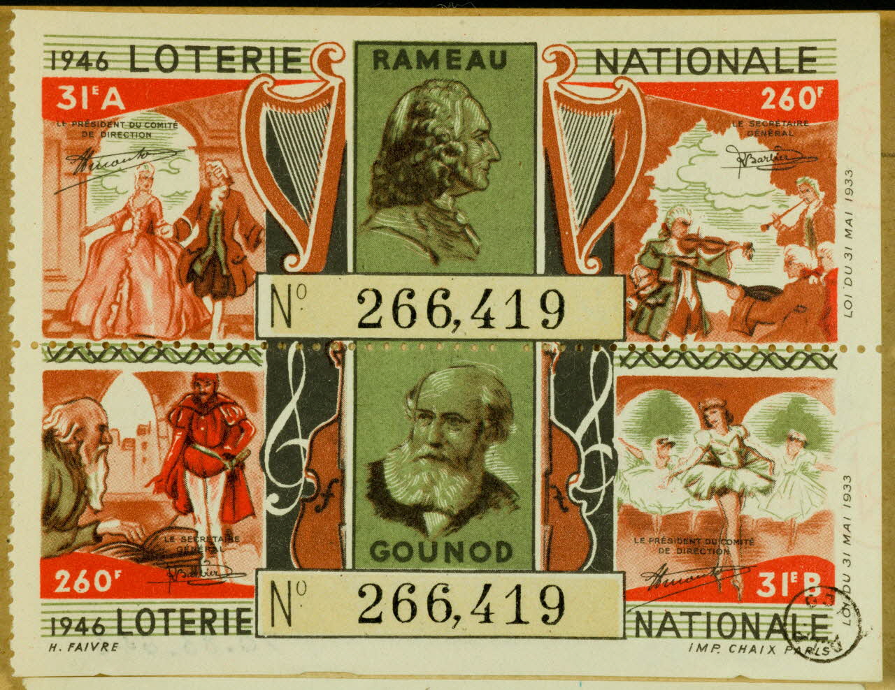 estampe LOTERIE  NATIONALE 1970.83.643 Photo