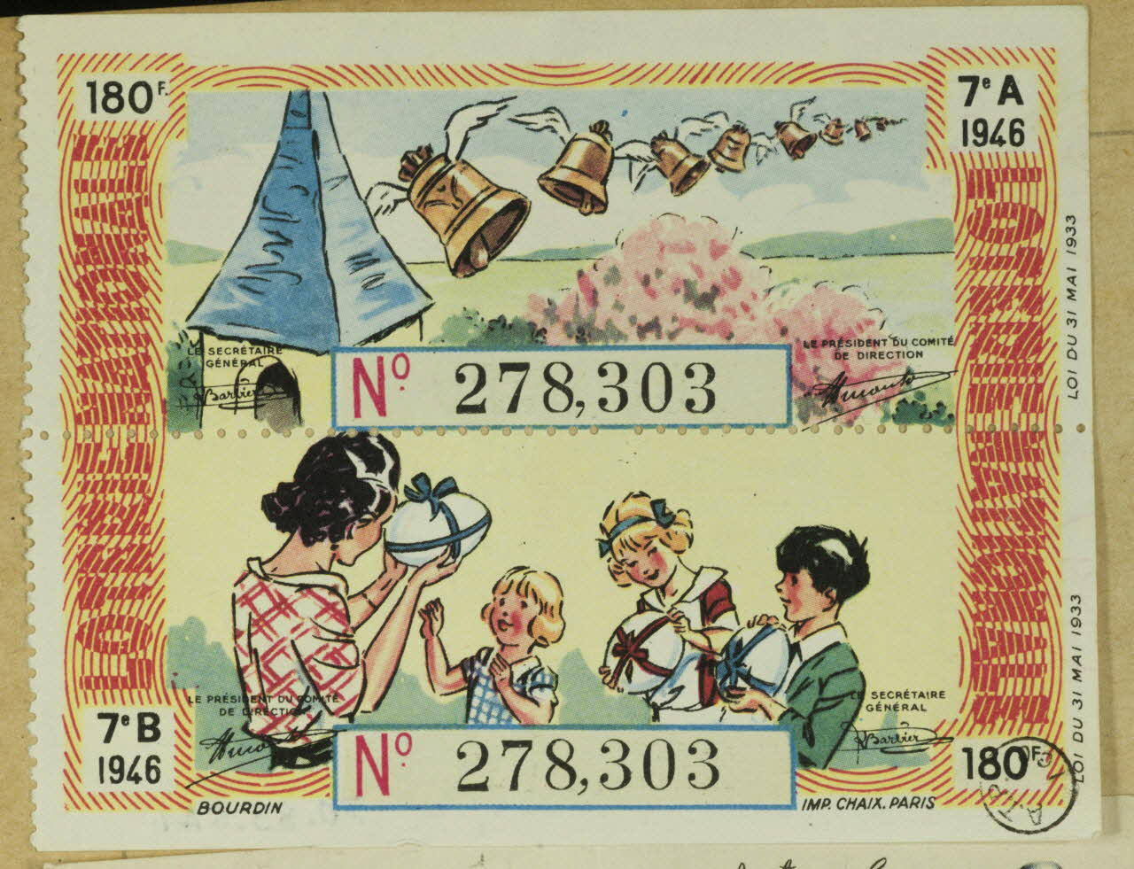 estampe Ticket de loterie-Fête de Pâques 1970.83.647 Photo