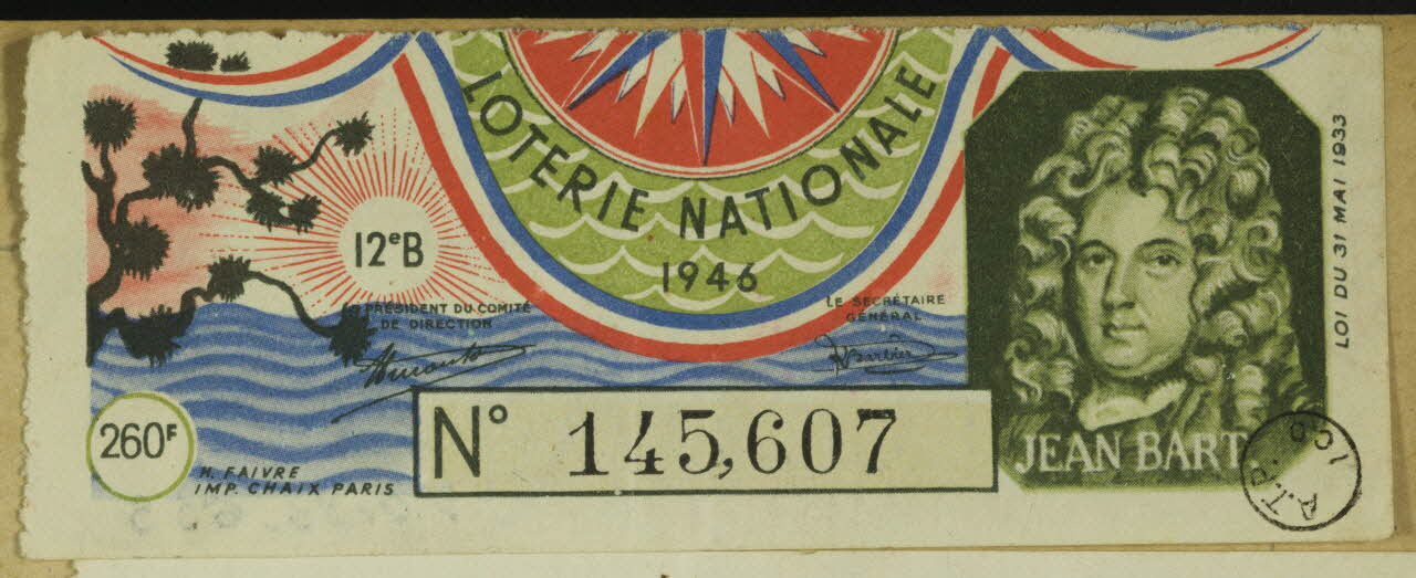 estampe LOTERIE NATIONALE  1946 1970.83.655 Photo