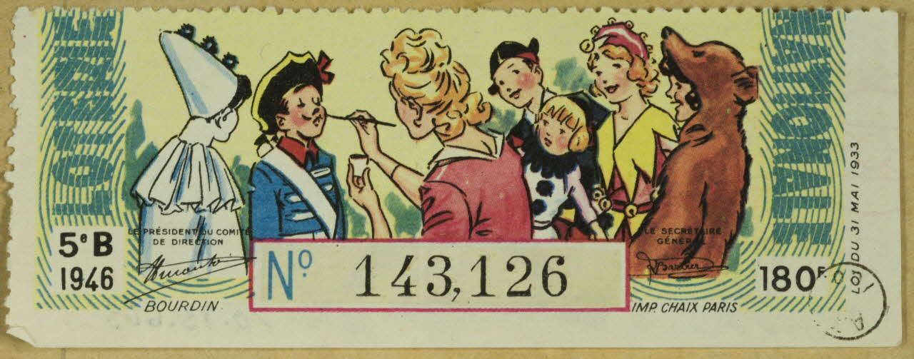 estampe Ticket de loterie- Maquillage des enfants 1970.83.663 Photo
