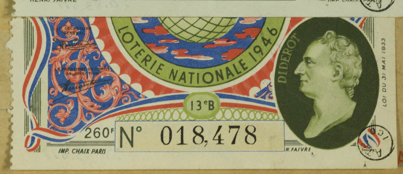 estampe LOTERIE NATIONALE 1946 1970.83.678 Photo