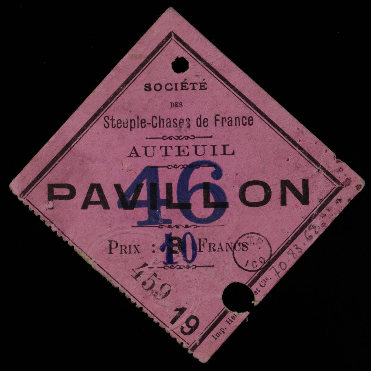 Hemmerli Petit Et Cie estampe SOCIETE  DES  Steeple-Chases de France  AUTEUIL  PAVILLON 46 1938 1970.83.68 Photo