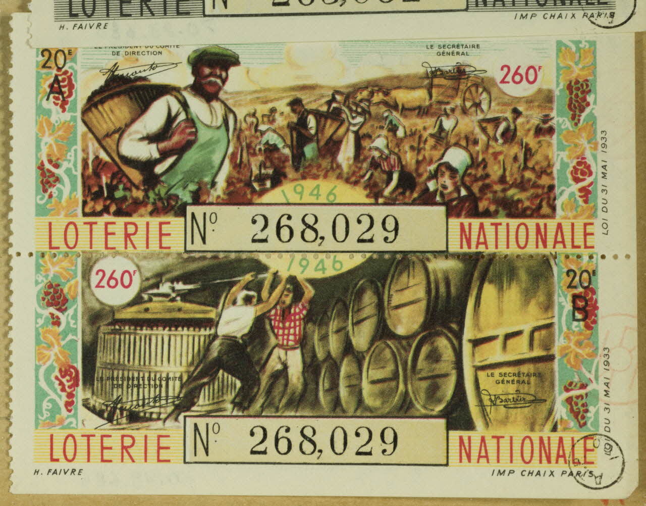 estampe 1946  LOTERIE NATIONALE 1970.83.686 Photo