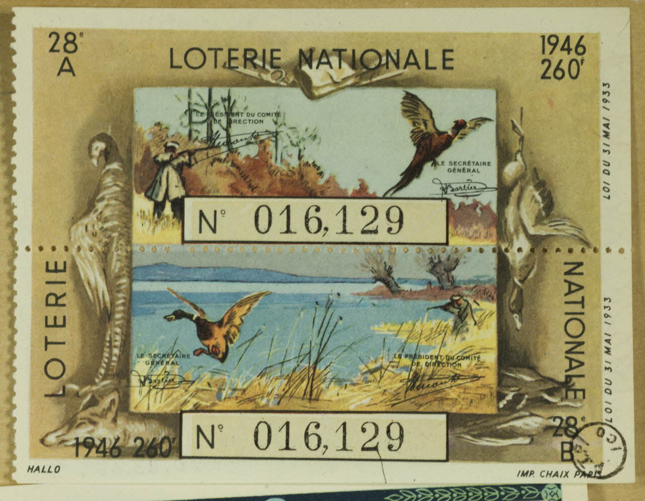 estampe 1946  LOTERIE NATIONALE 1970.83.689 Photo