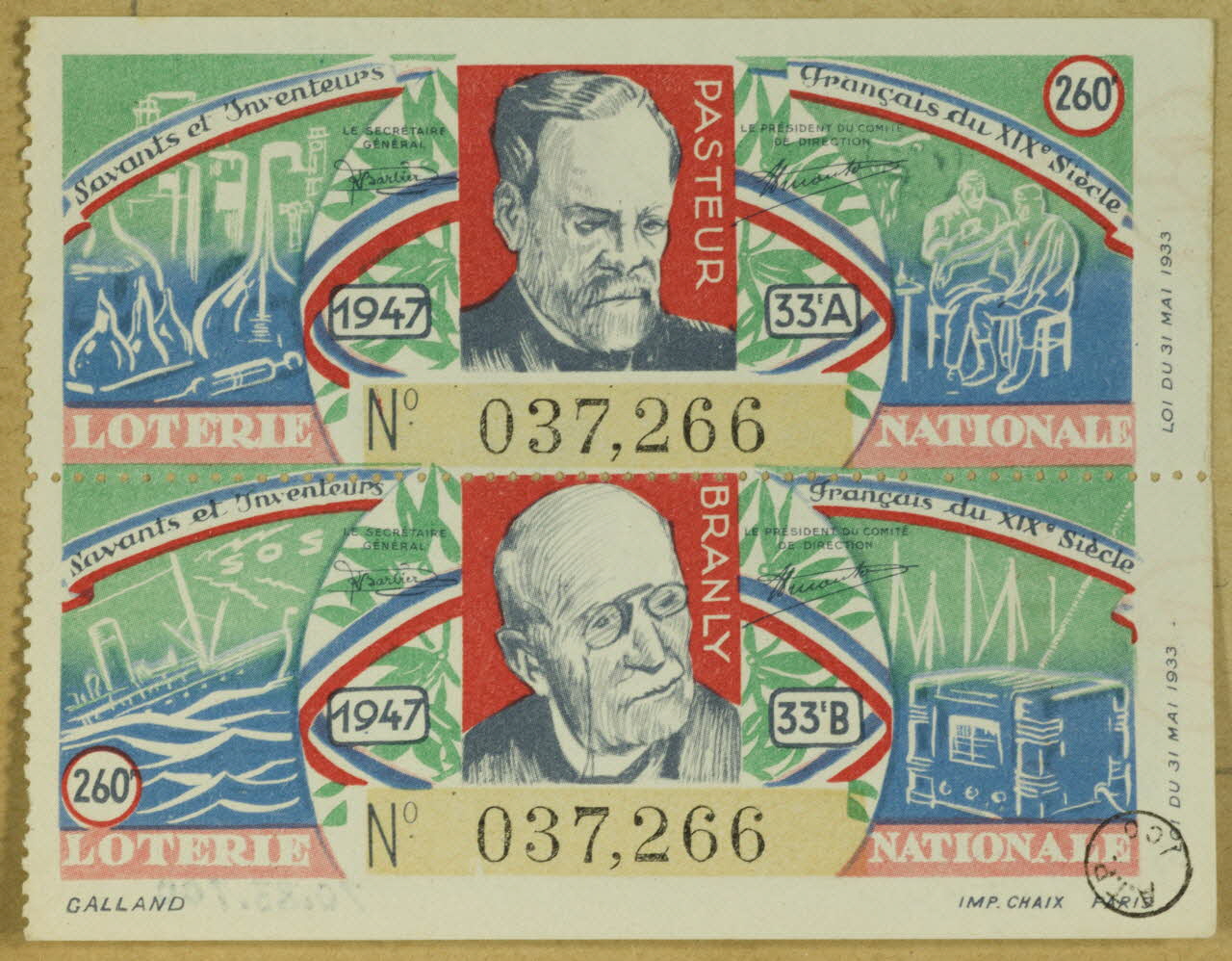 estampe Savants et Inventeurs Français du XIXème Siècle  LOTERIE NATIONALE 1970.83.700 Photo